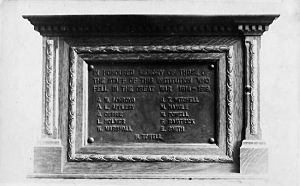 In Flanders fields the poppies blow  Between the crosses, row on row That mark our place; and in the sky The larks, still bravely singing, fly Scarce heard amid the guns below.